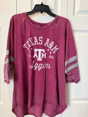 # Pressbox 3X Texas A&M Aggies Graphic Distressed Top